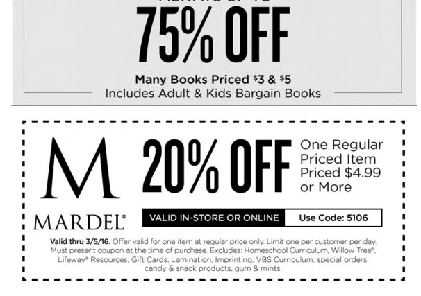 Mardel coupon code