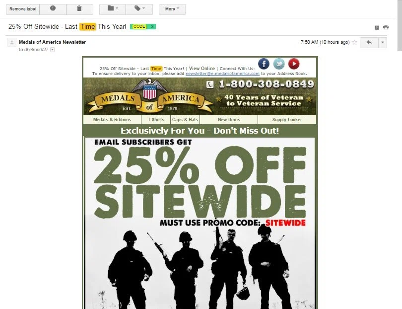 Medals of america coupon code