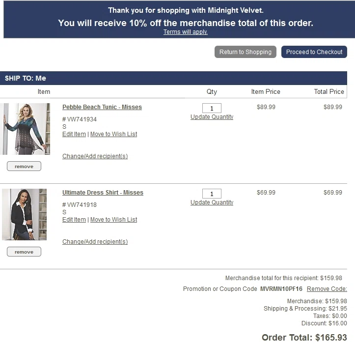 Midnightvelvet.com coupon code