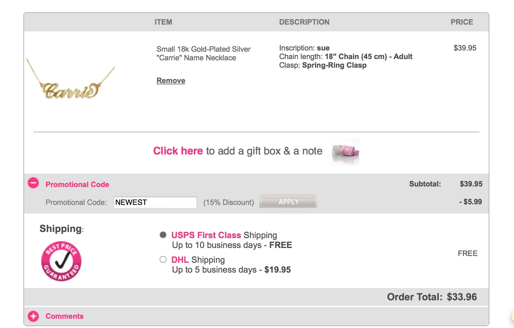 My name necklace coupon code