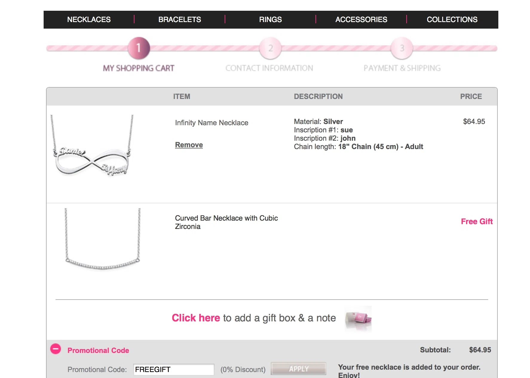 My name necklace coupon code