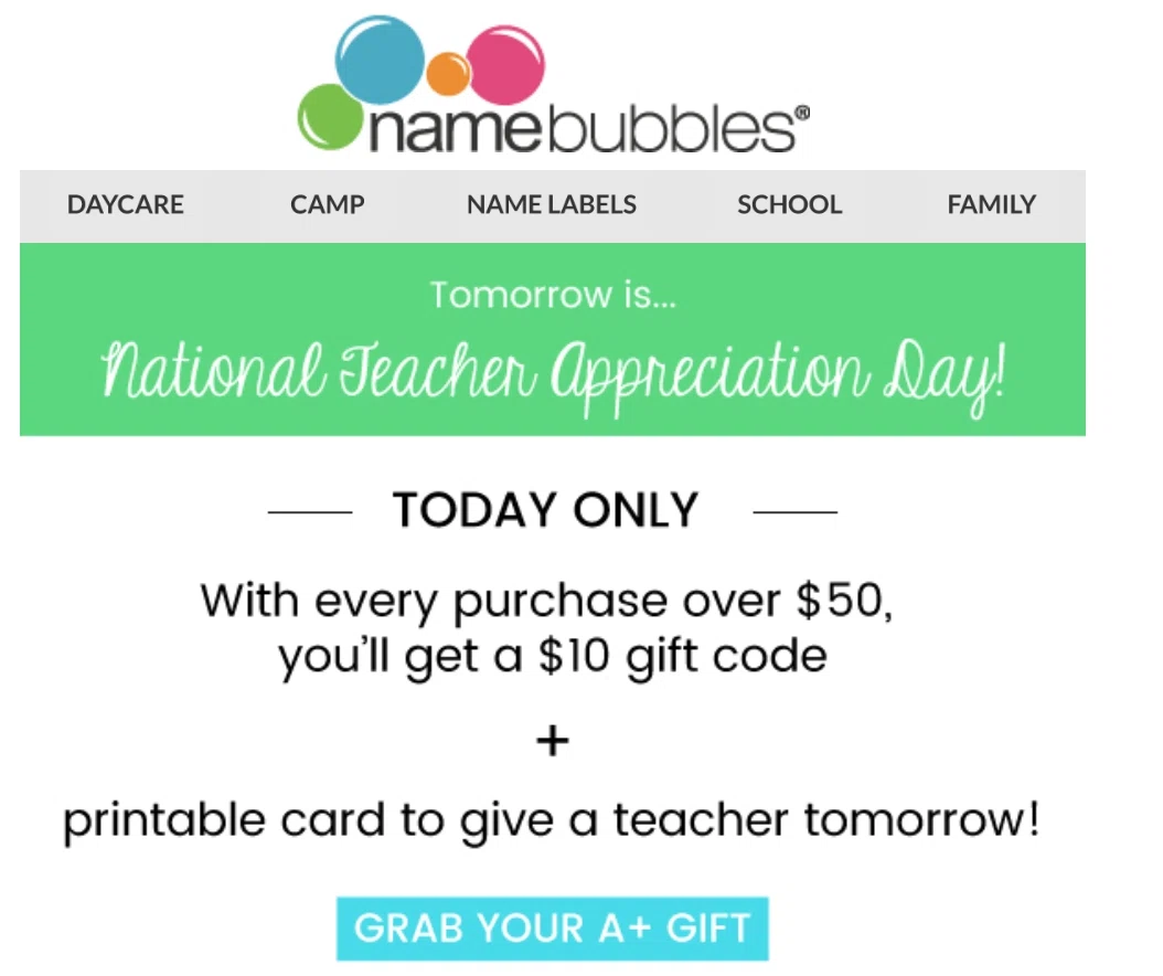 Name bubbles coupon code