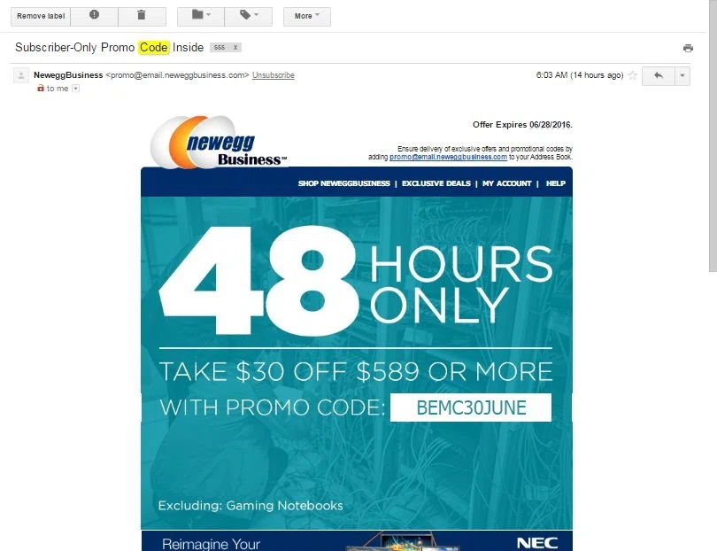 Newegg business coupons