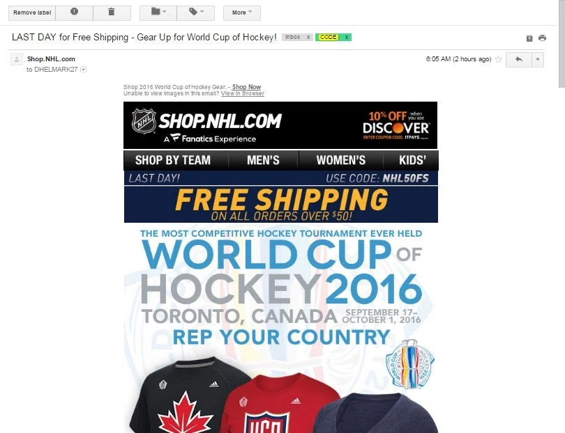 Nhl coupon code