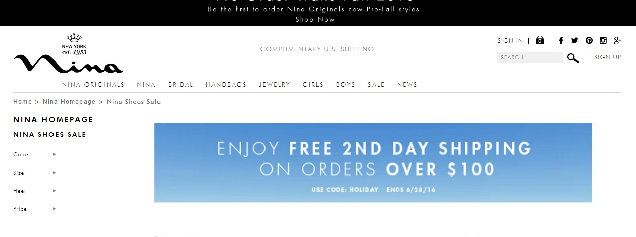Coupon nina shoes
