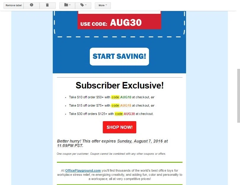 One coupon per customer per day