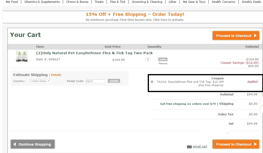Only natural pet coupon code