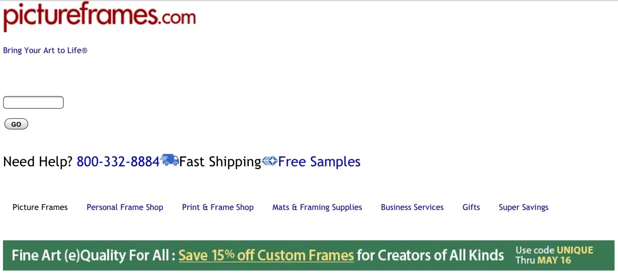Pictureframes com coupon code