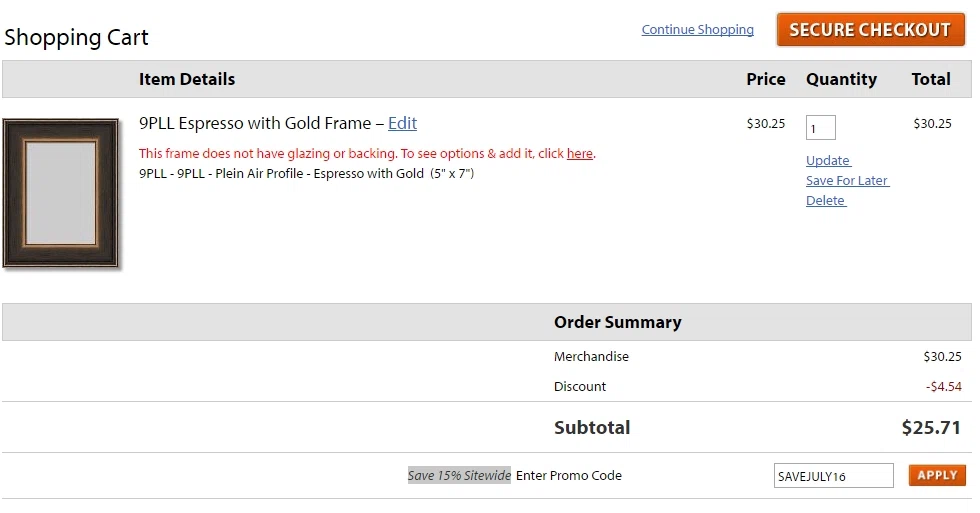 Pictureframes com coupon code