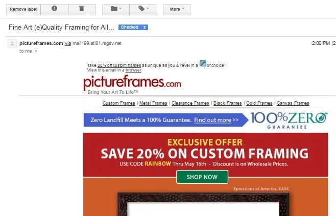 Pictureframes com coupon code