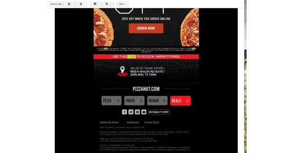 Pizza hut coupons 5 off 20