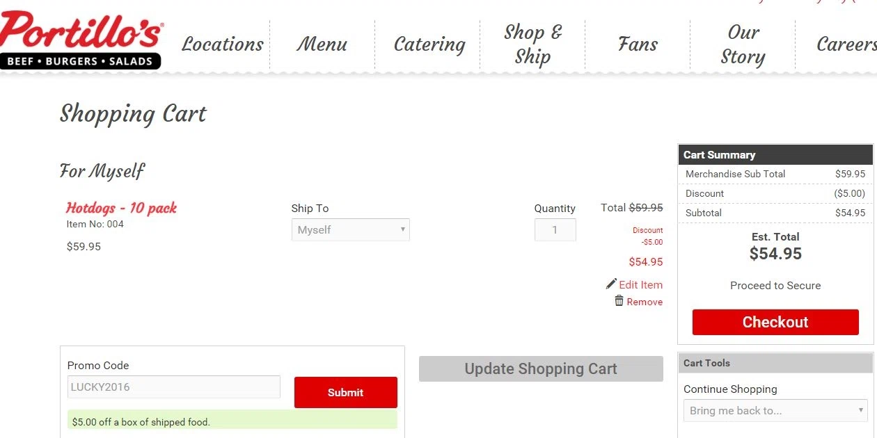 Portillo's coupon code