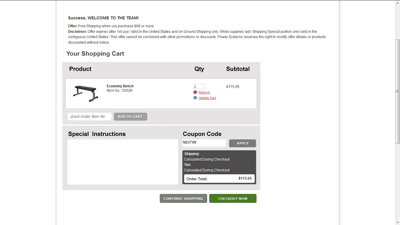 Power systems coupon 10 off