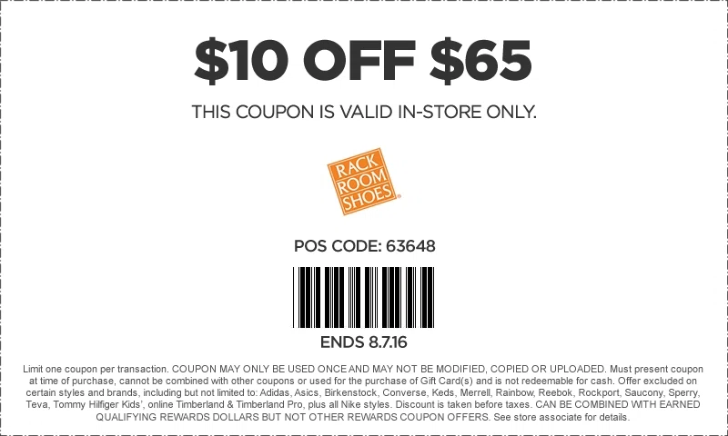 Rack room $10 coupon