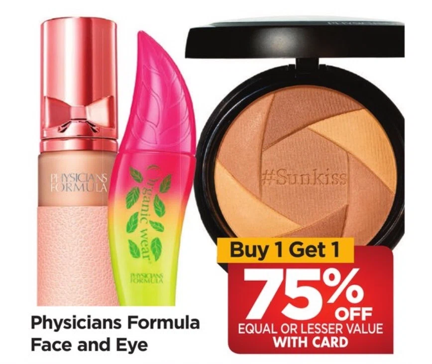 BOGO 75% Off Physicians Formula Face and Eye at Rite Aid Pharmacy ...