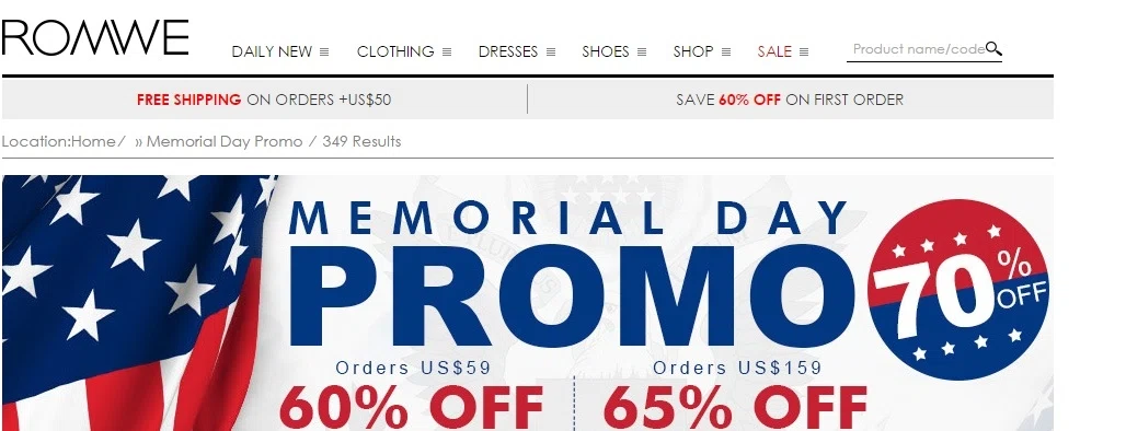 Romwe coupon code