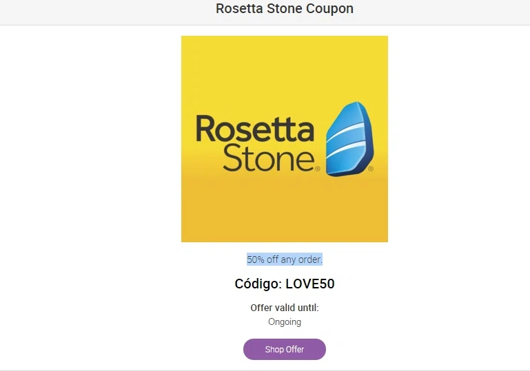 Rosetta stone coupon code