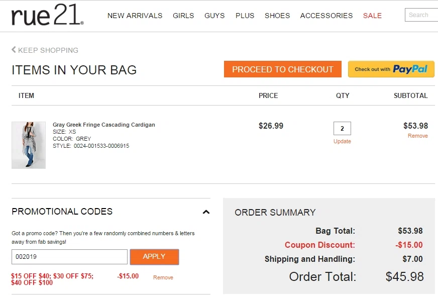 Rue 21 coupons 2019