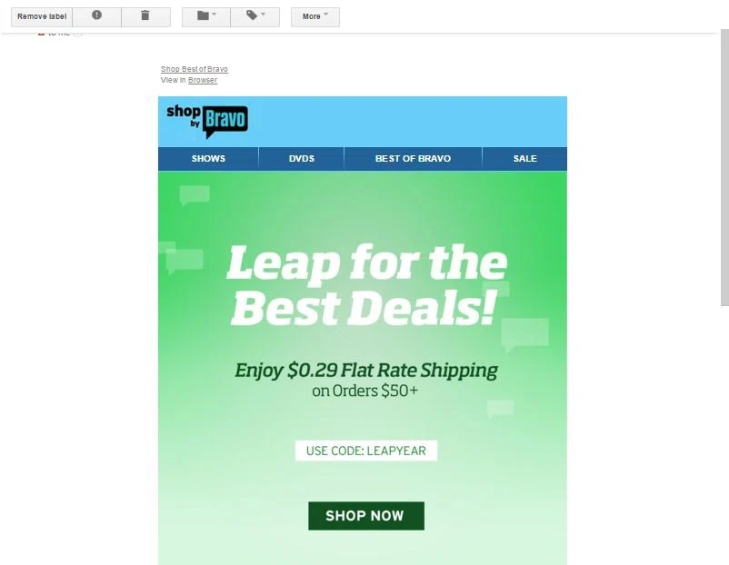 Bravo coupon code
