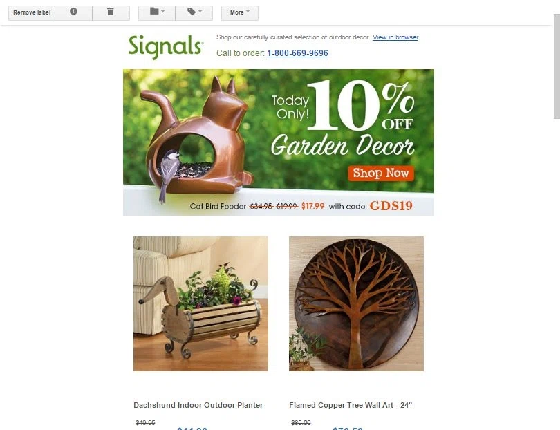Signals coupon code