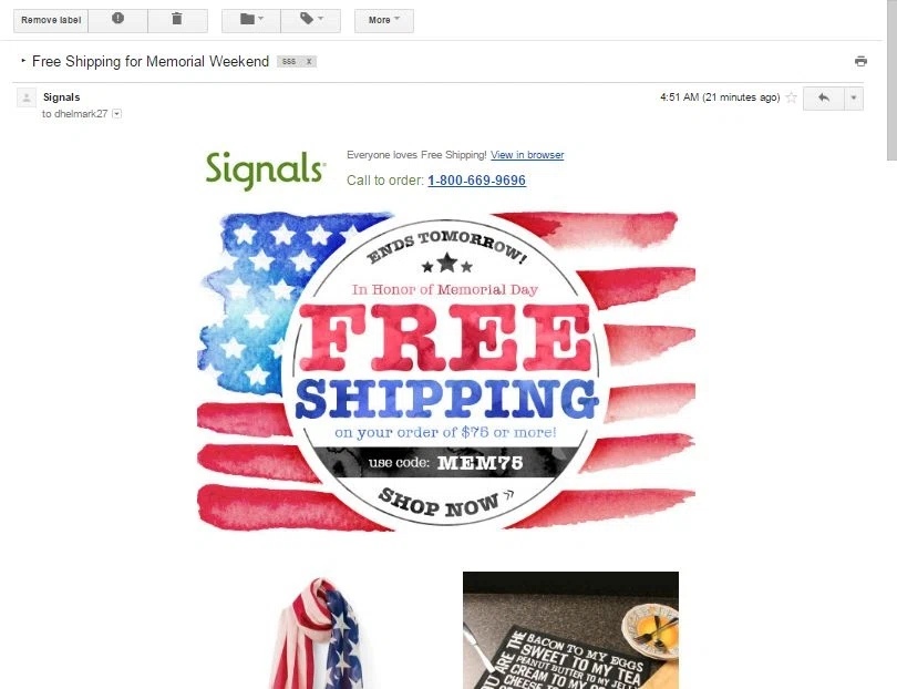 Signals coupon code