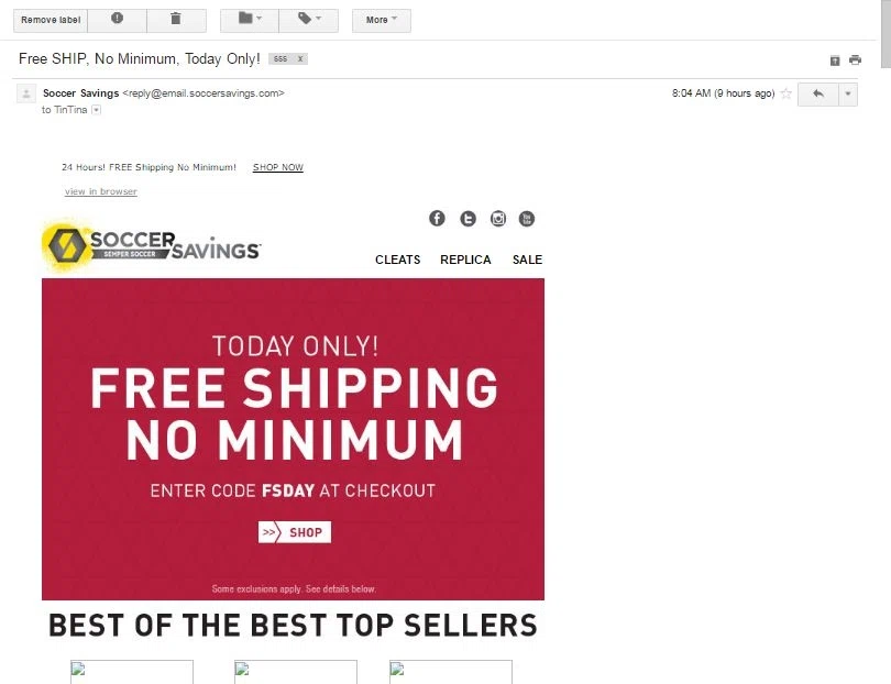 Soccersavings coupon code free shipping
