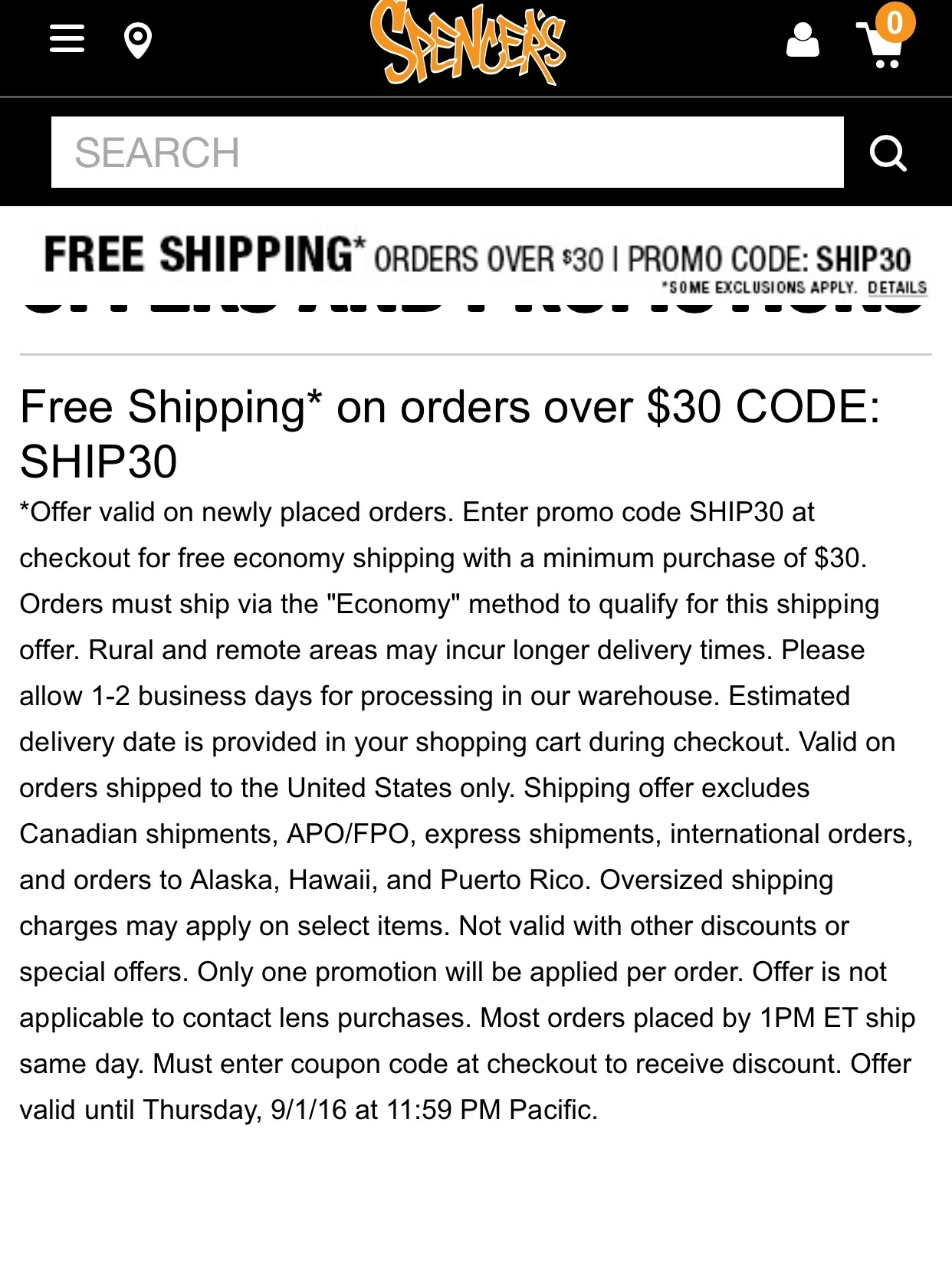 Spencers coupon code