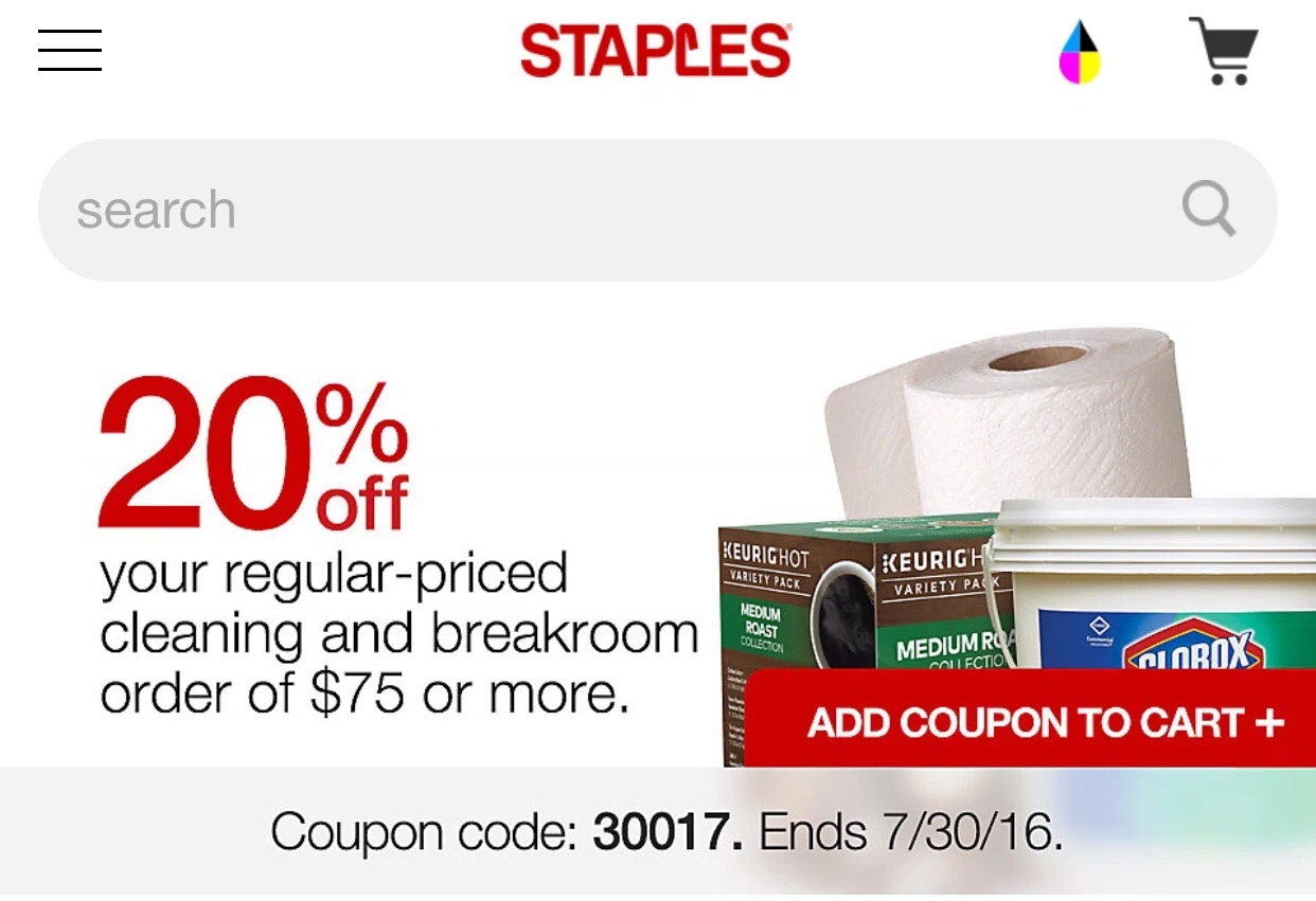 Staples 20 off coupon code online