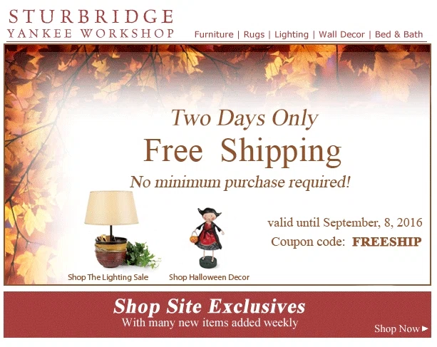 SturbridgeYankeeWorkshop Coupon Codes Nov 23, · Sturbridge Yankee should be your ultimate destination for the best home furnishings, decor, and more at prices that you can afford! Don't miss out the huge discounts! Take advantage of 40% price cut on the whole site! Don`t hesitate!