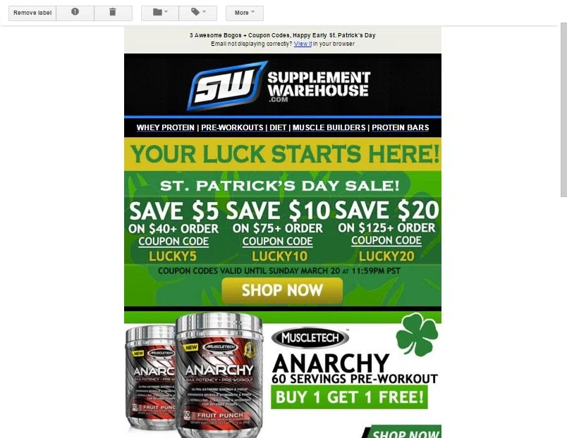 10 Off Any Order Over $75 at Supplement Warehouse | Dealspotr