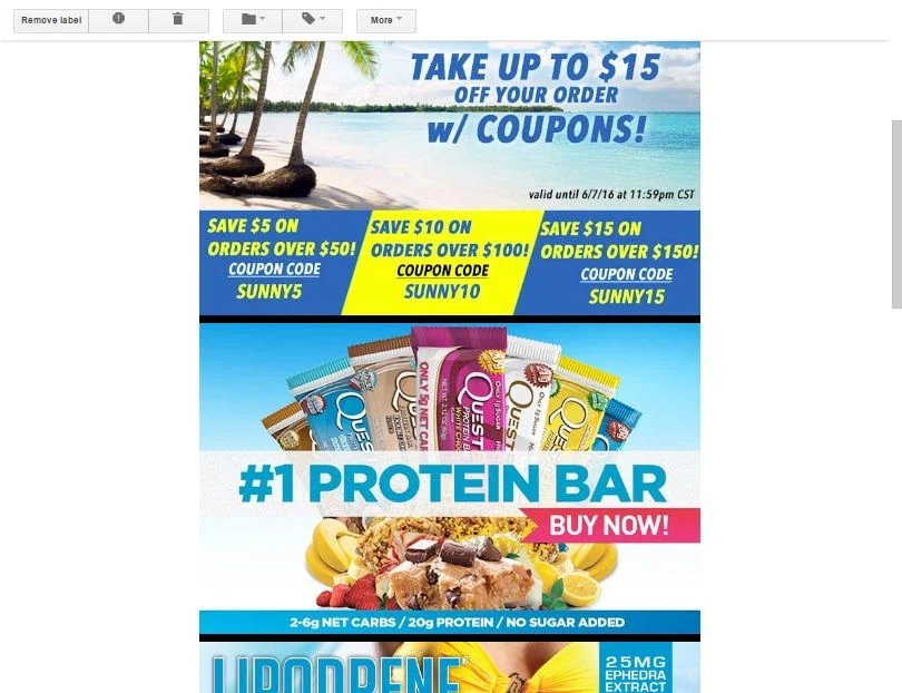 Discount coupons for supplement warehouse