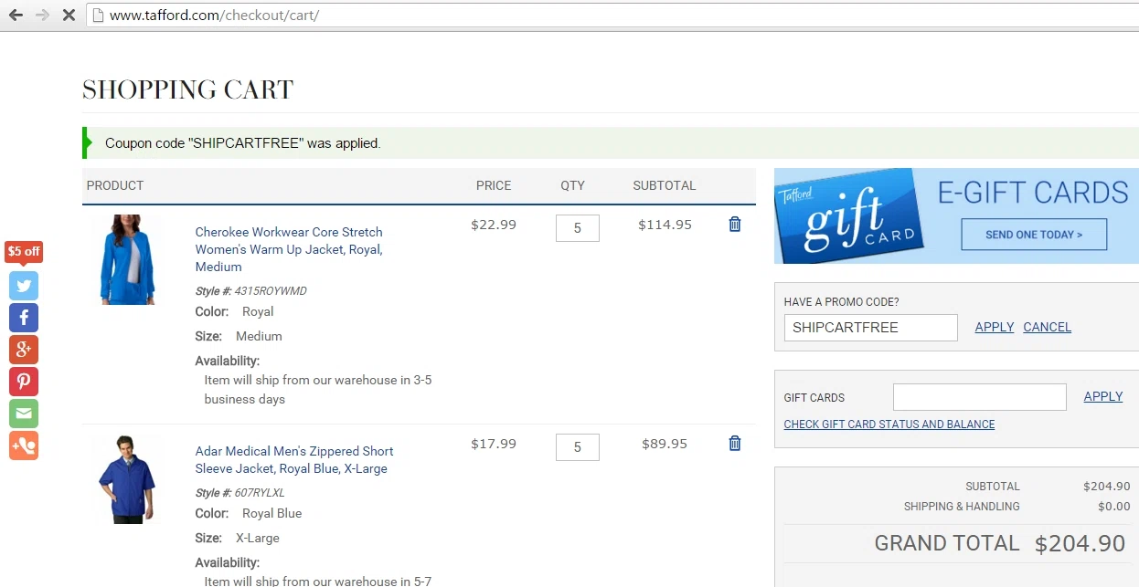 Tafford coupon code