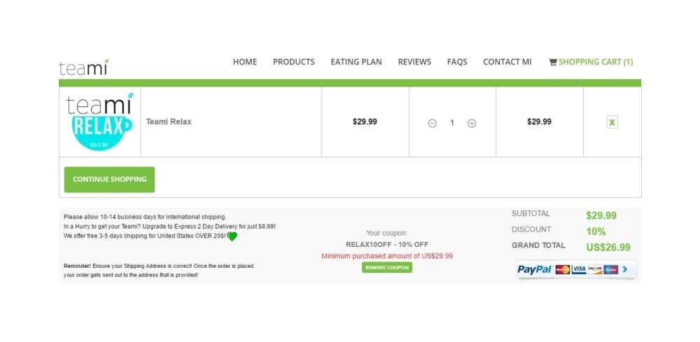 Teami discount coupons