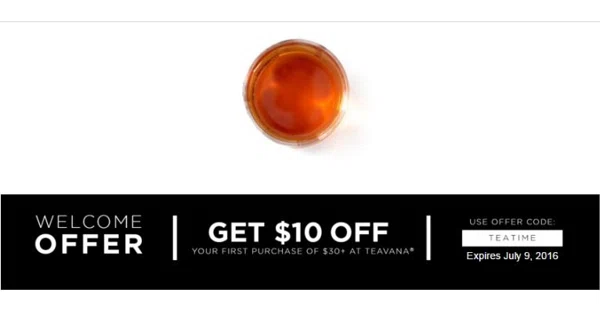Take $10 Off on All Orders at Teavana | Dealspotr