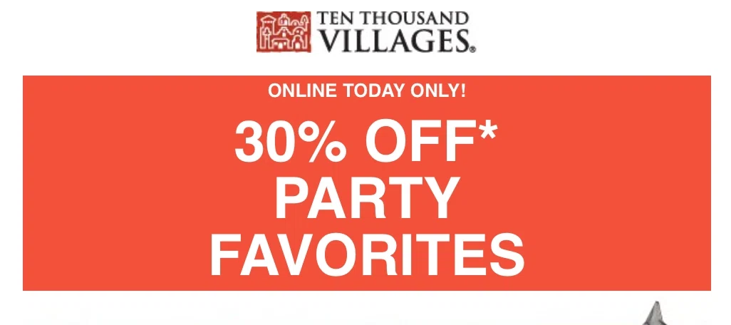 Ten thousand villages coupon 30 off