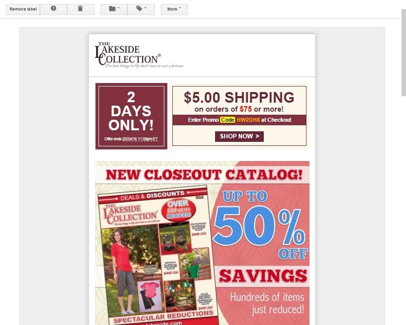 Lakeside collection coupon codes