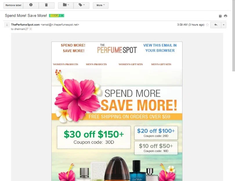 Perfume spot coupons