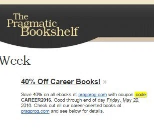 Pragmatic bookshelf coupon 2018