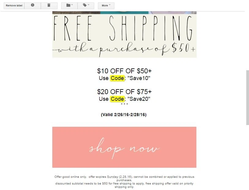 Vintage pearl coupon 20