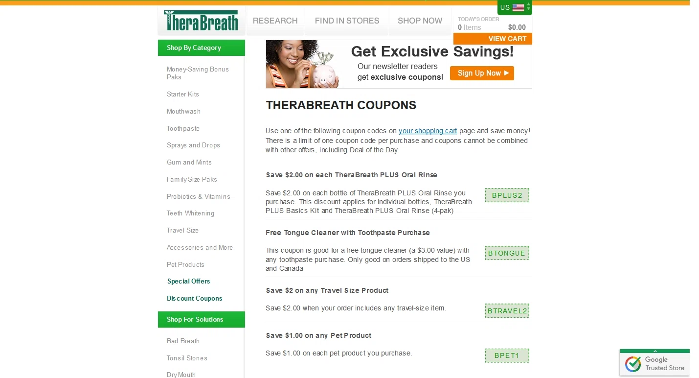 HOW THE COUPON DATABASE WORKS The Oxy Store where you'll find the lowest prices on Fresh Breath Dental and Pet Products.