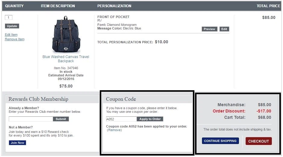 Coupon codes for things remembered