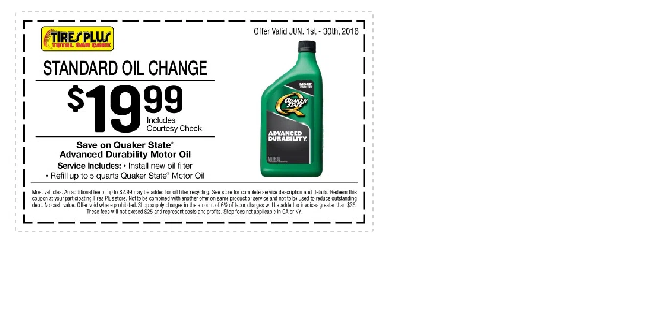 Tires plus coupons for oil changes