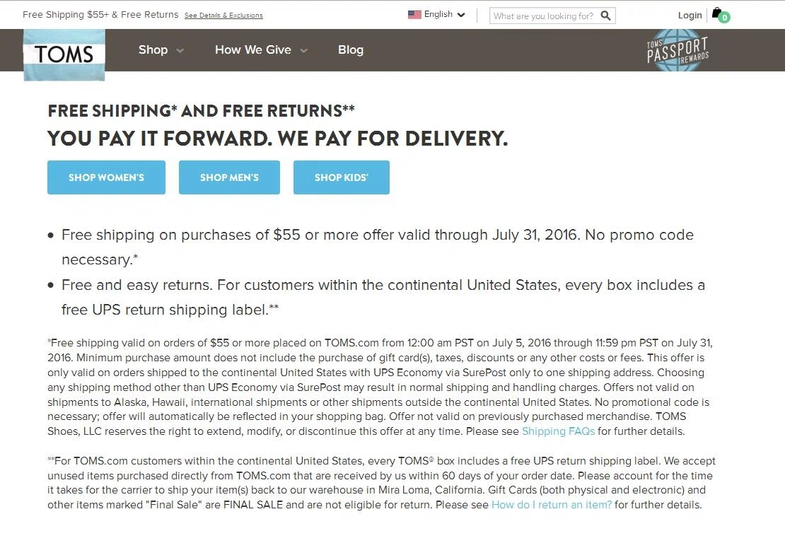 Coupon code for toms