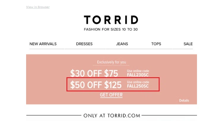Torrid coupon code 30 off 75