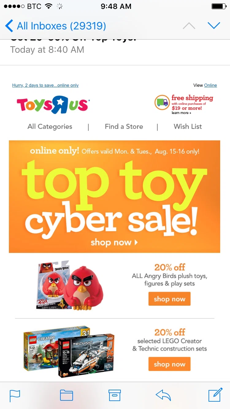 Angry birds store coupons