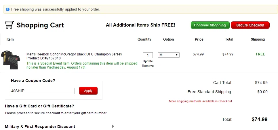 Ufc store coupons codes