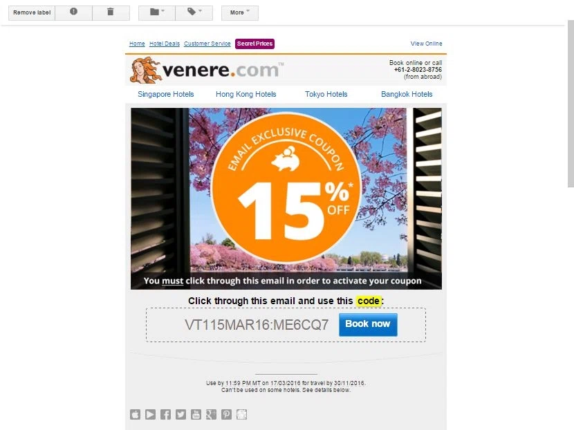 Venere coupon code Von bibresipa.ga gibt es aktuell einen 10% Gutschein! Dieser spendiert euch 10% Rabatt auf Hotels weltweit ohne Mindestbuchungswert und gilt für Aufenthalte bis Mitte Mai