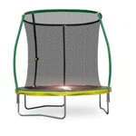 Bounce Pro 8-Foot Steelflex Trampoline, With Pro Safety Enclosure and Mini Flashlight Zone, Green
