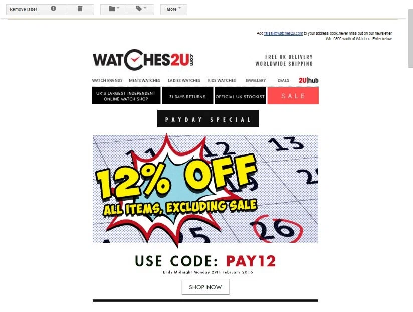 Watches com coupon code