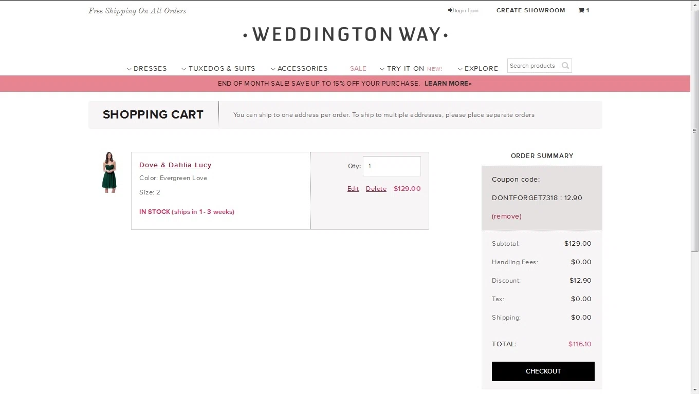 Weddington way coupon codes